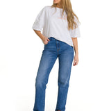 Camiseta Oversize Graphic Tee Para Mujer Color Blanco-5