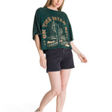 Camiseta Oversize Graphic Tee Para Mujer Color Verde-5