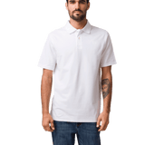 Polo Cat Logo Pique Hombre Color Blanco