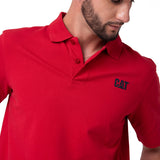 Polo Cat Logo Pique Hombre Color Rojo-3