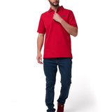 Polo Cat Logo Pique Hombre Color Rojo-4