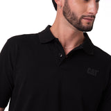 Polo Cat Logo Pique Hombre Color Negro-3