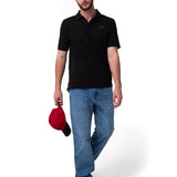 Polo Cat Logo Pique Hombre Color Negro-4