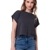 Camiseta Slub Knit Fashion To Mujer Color Negro-1
