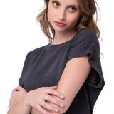 Camiseta Slub Knit Fashion To Mujer Color Negro-3