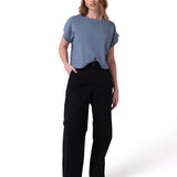 Camiseta Slub Knit Fashion To Mujer Color Azul-4