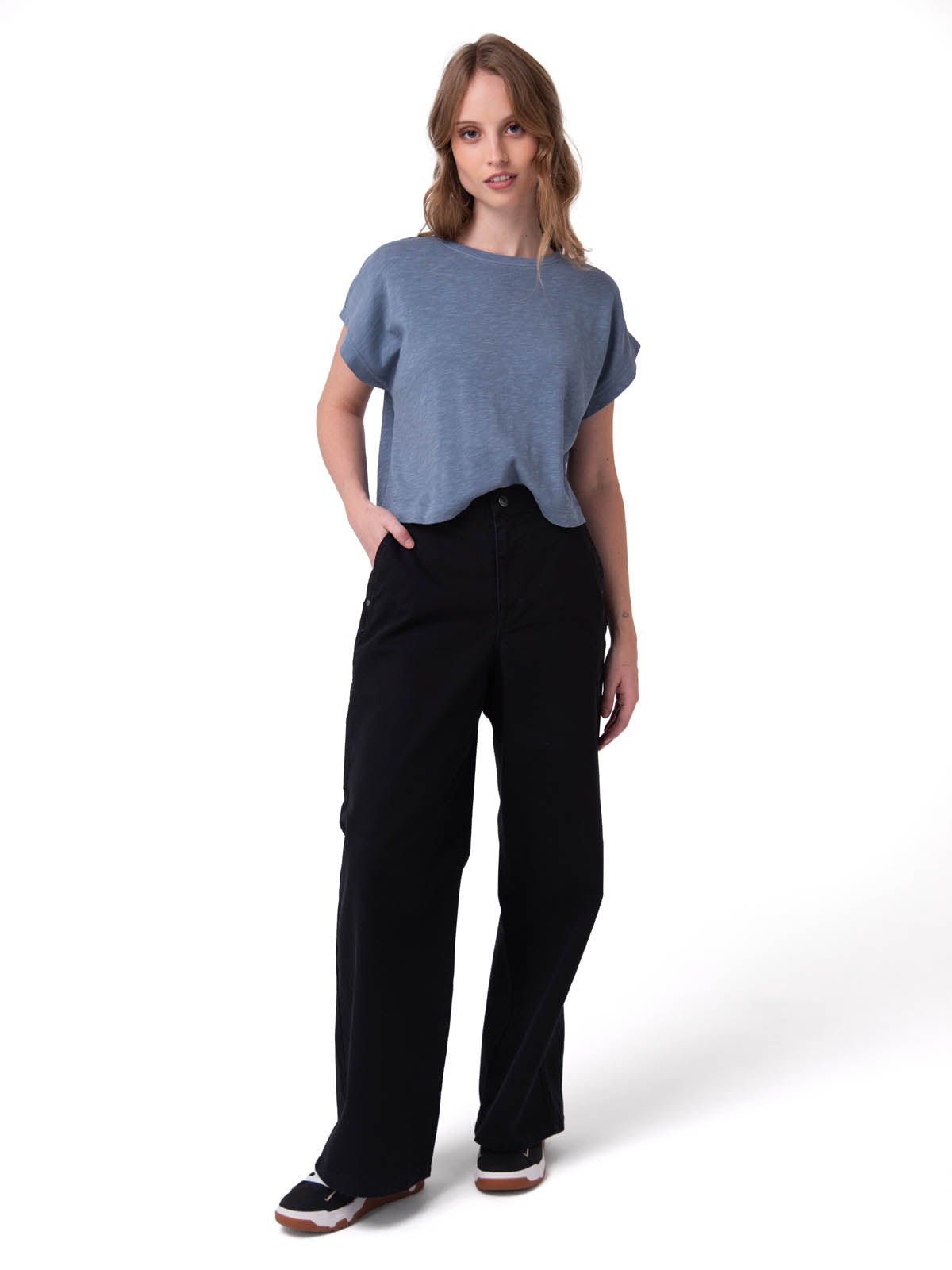 Camiseta Slub Knit Fashion To Mujer Color Azul-4