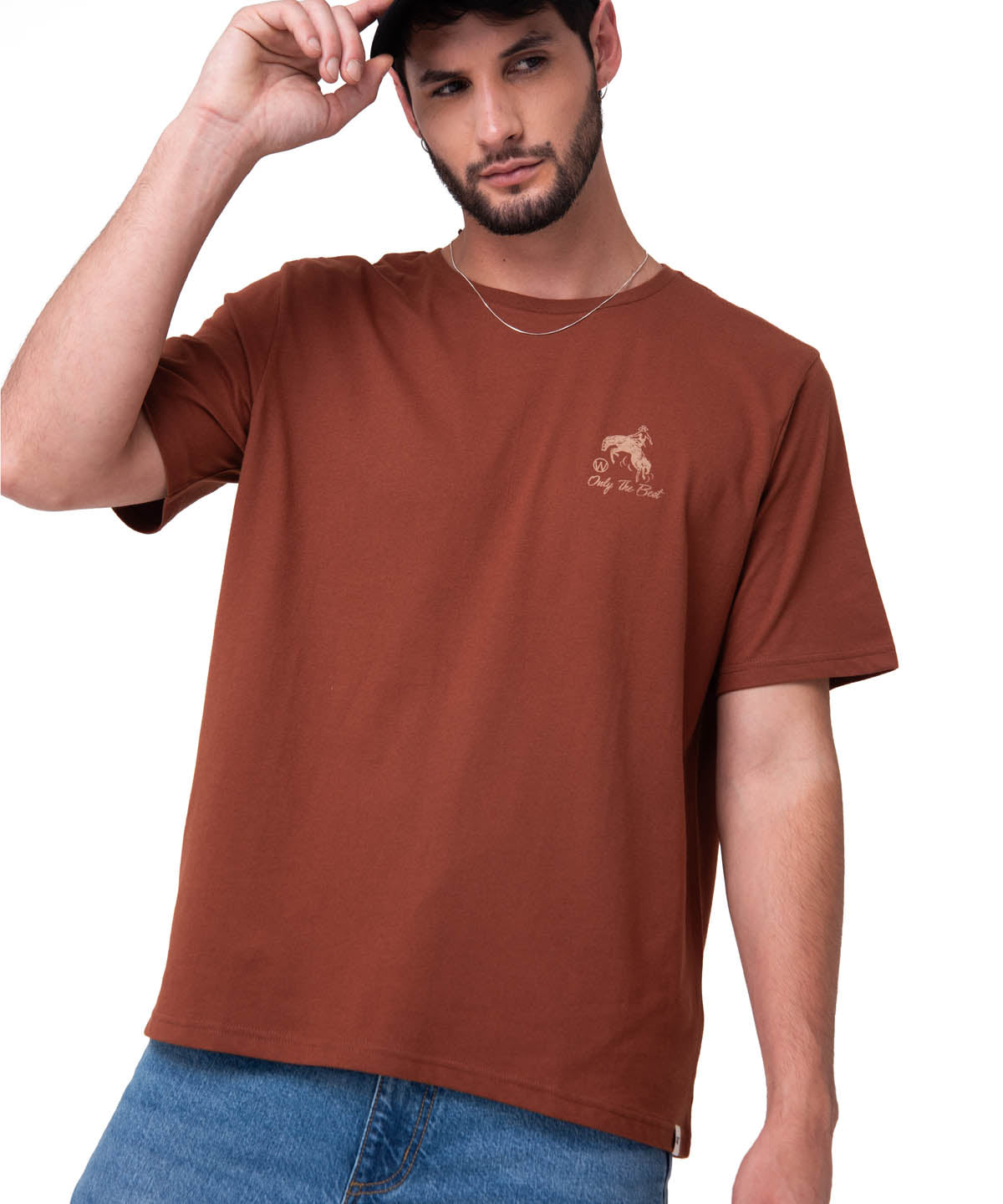 Camiseta Western Graphic Tee Hombre Color Café-1