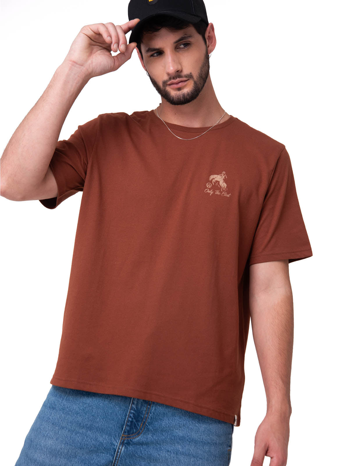 Camiseta Western Graphic Tee Hombre Color Café-1