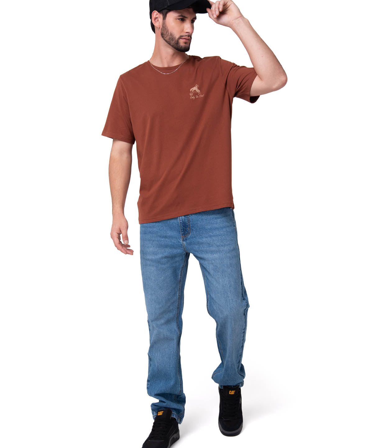 Camiseta Western Graphic Tee Hombre Color Café-4