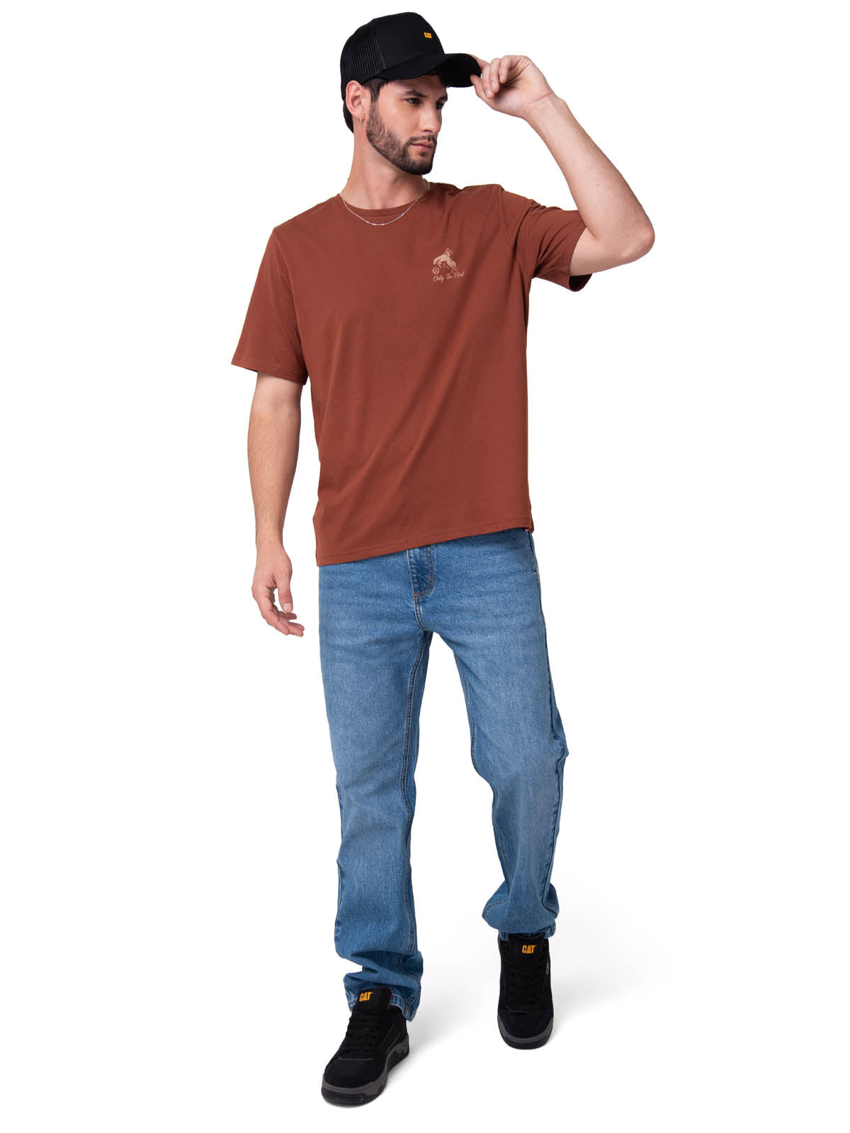 Camiseta Western Graphic Tee Hombre Color Café-4