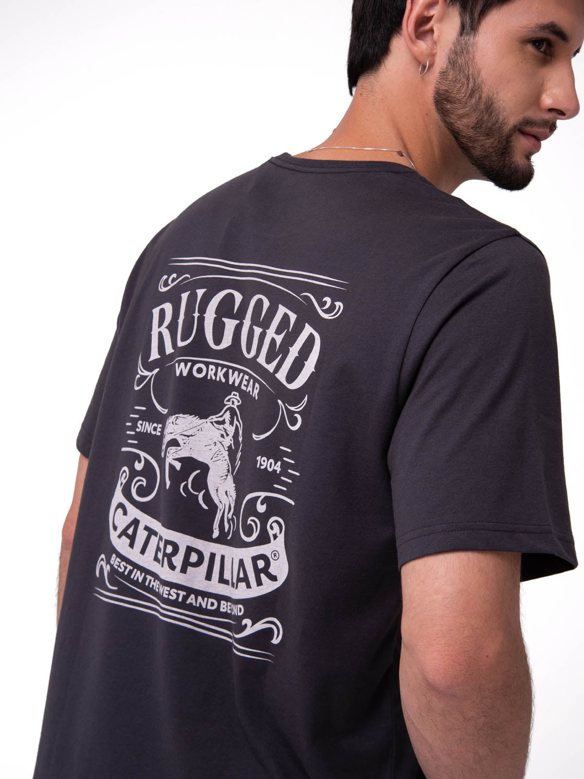 Camiseta Western Graphic Tee Hombre Color Gris-5