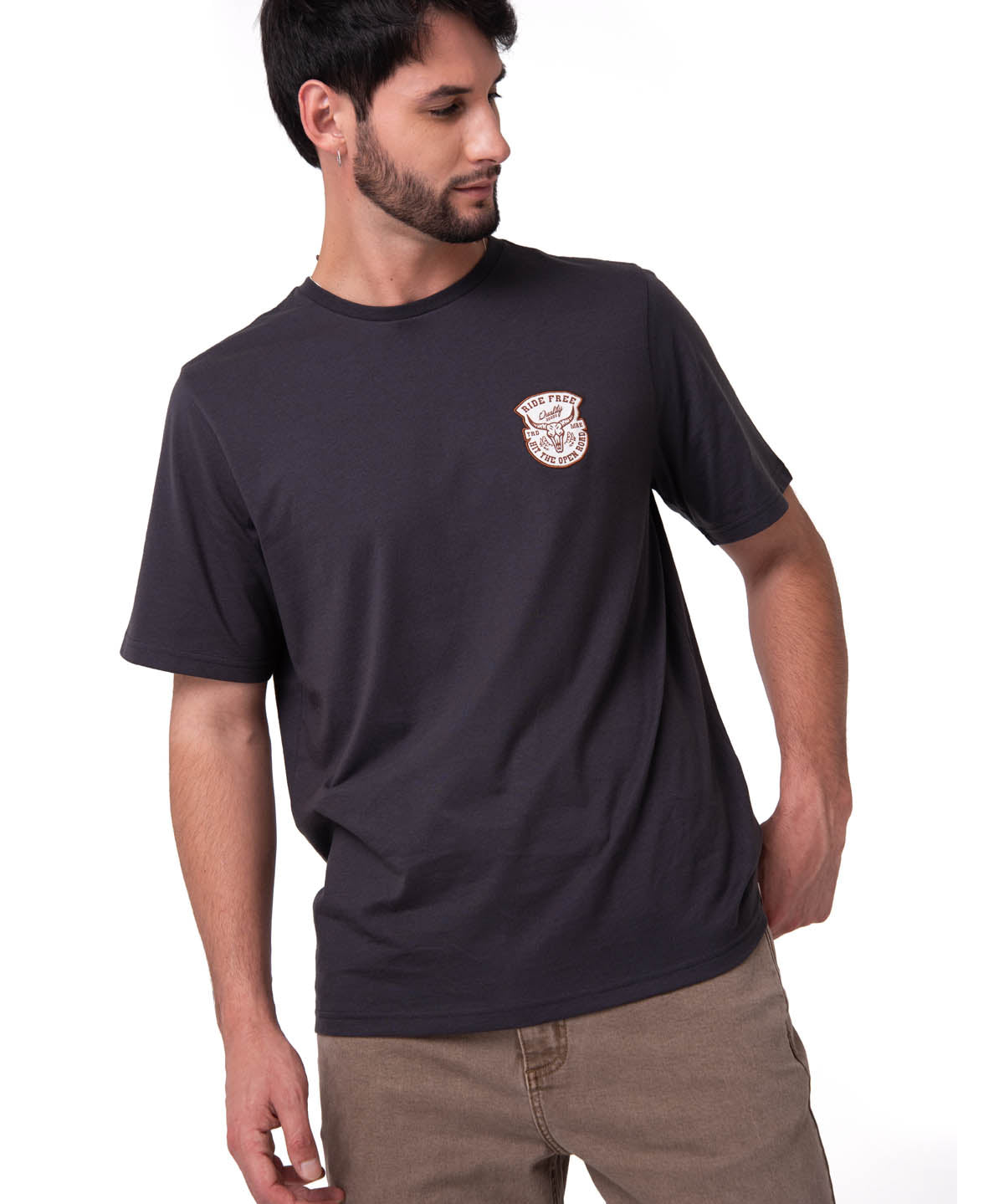 Camiseta Western Grpahic Tee Hombre Color Gris-1