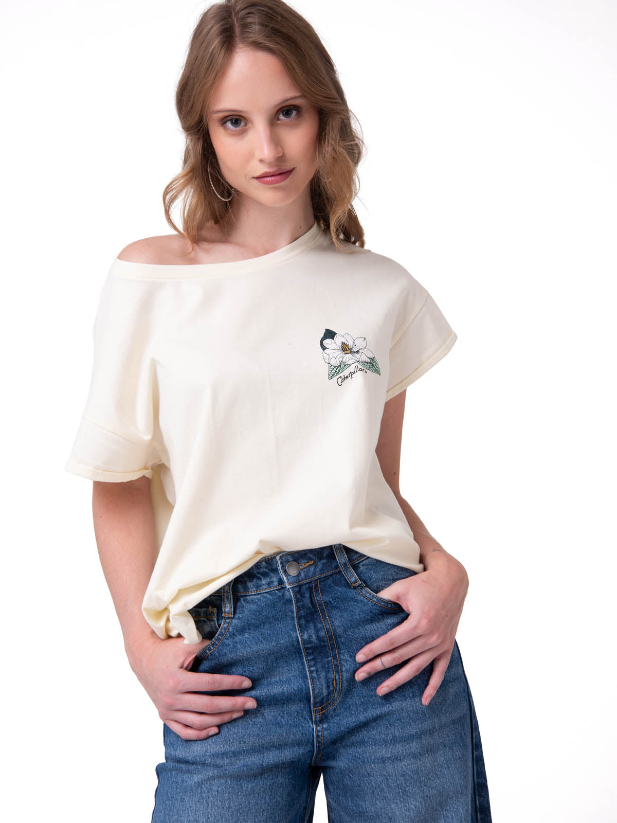 Camiseta Botanical Relaxed Gr Mujer Color Blanco-1