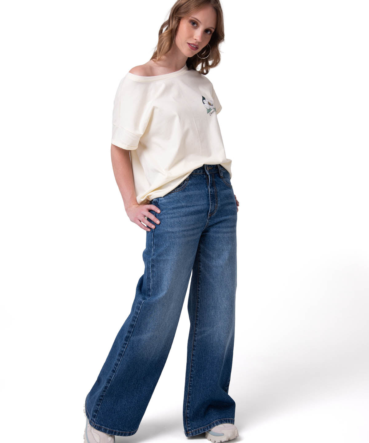 Camiseta Botanical Relaxed Gr Mujer Color Blanco-4