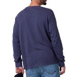 Camiseta Slub Knit Manga Larga Henley Hombre Color Azul-2