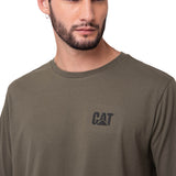 Camiseta Cat Small Logo Tee Hombre Color Verde-3