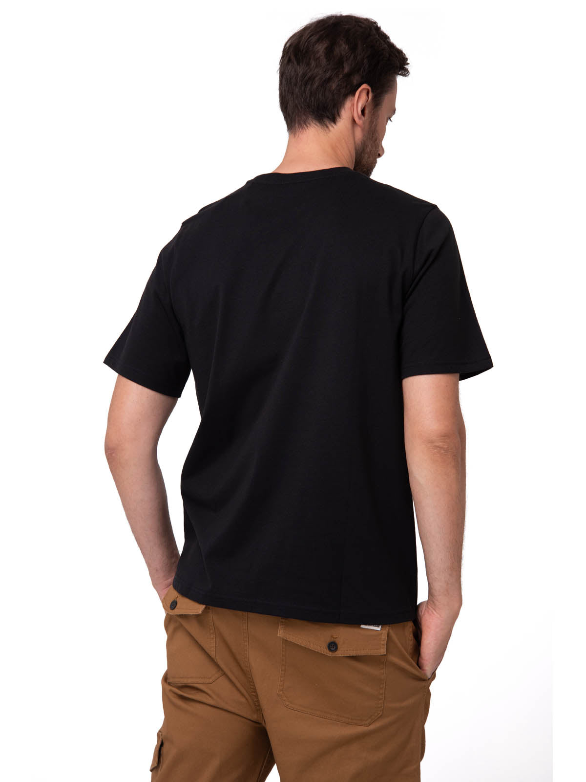 Camiseta Cat Small Logo Tee Hombre Color Negro-2
