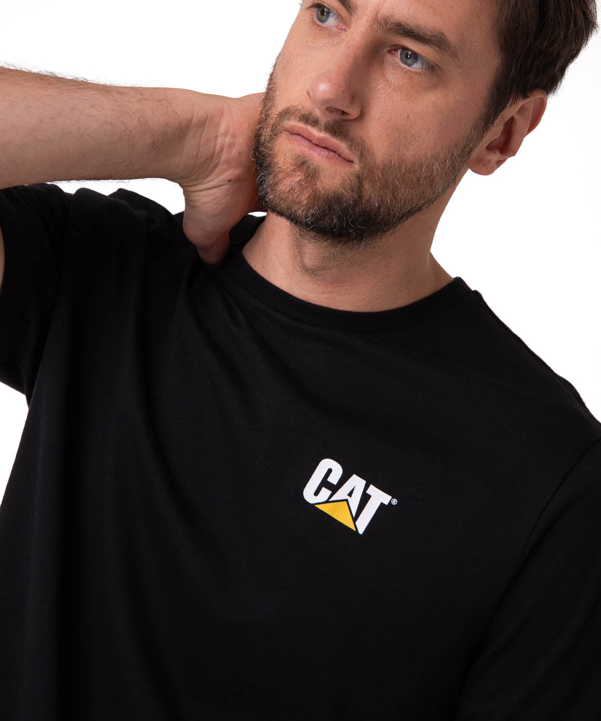 Camiseta Cat Small Logo Tee Hombre Color Negro-3