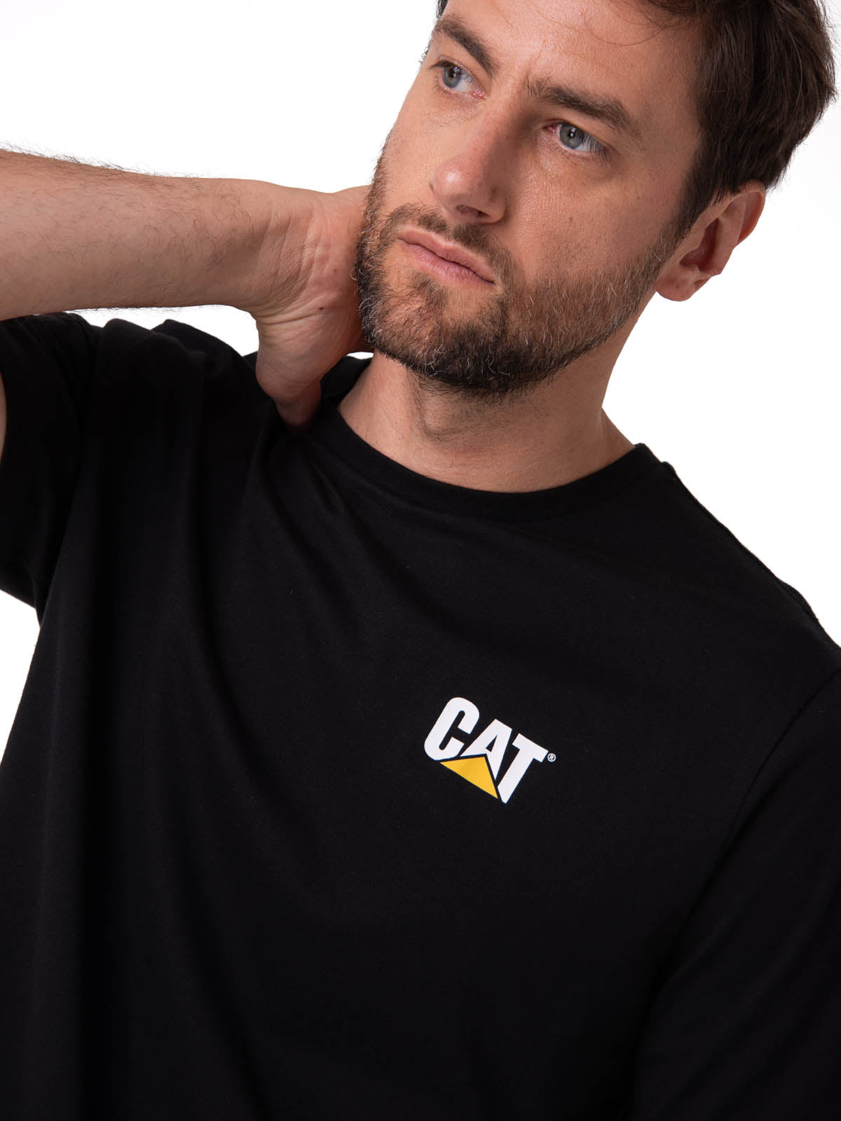 Camiseta Cat Small Logo Tee Hombre Color Negro-3