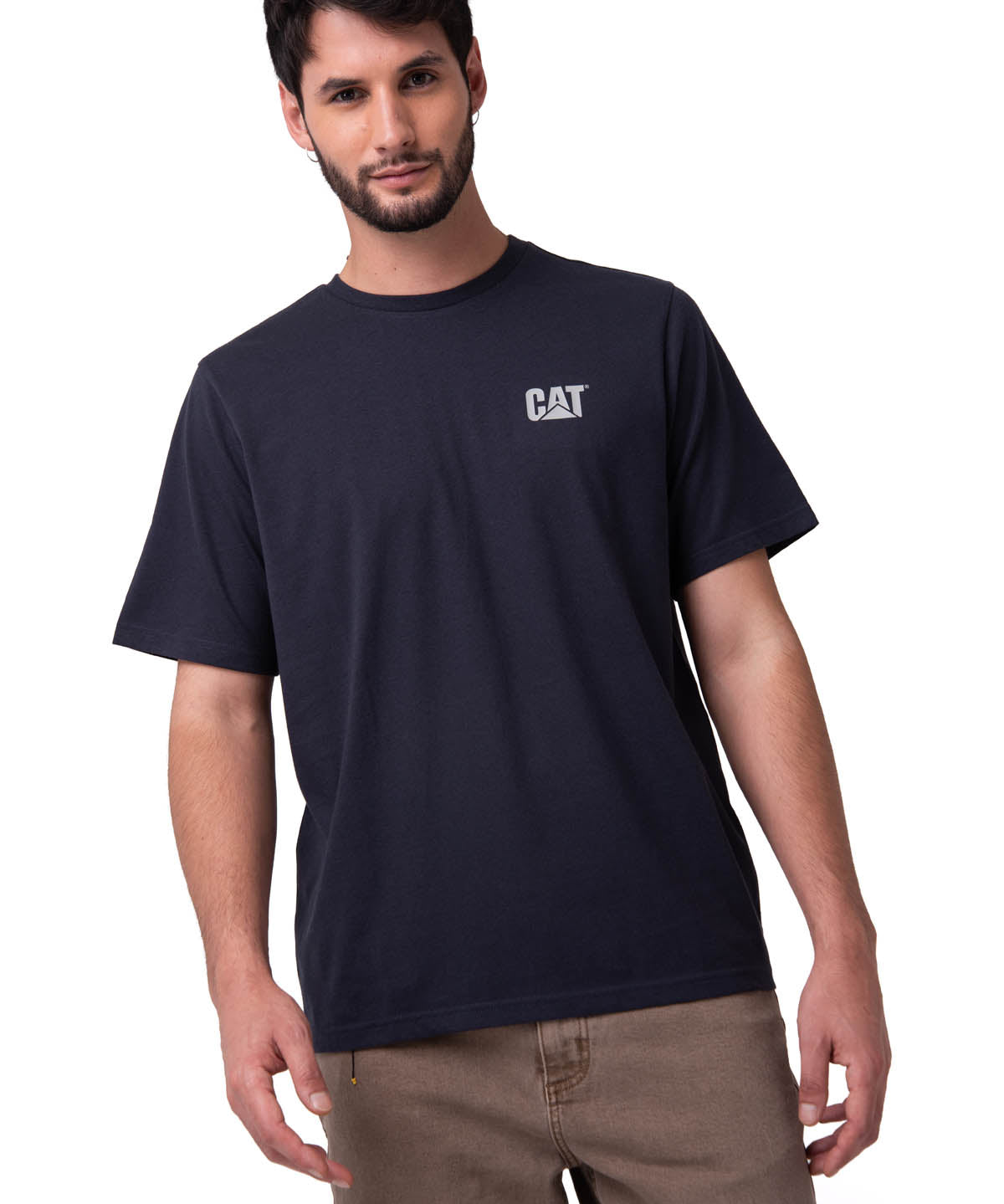 Camiseta Cat Small Logo Tee Hombre Color Azul-1