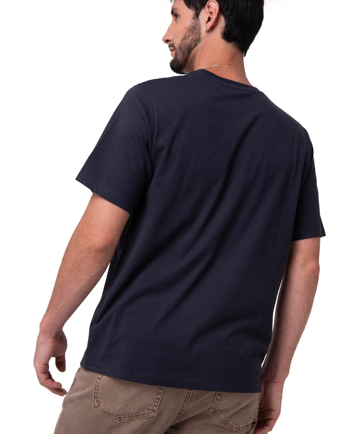 Camiseta Cat Small Logo Tee Hombre Color Azul-3