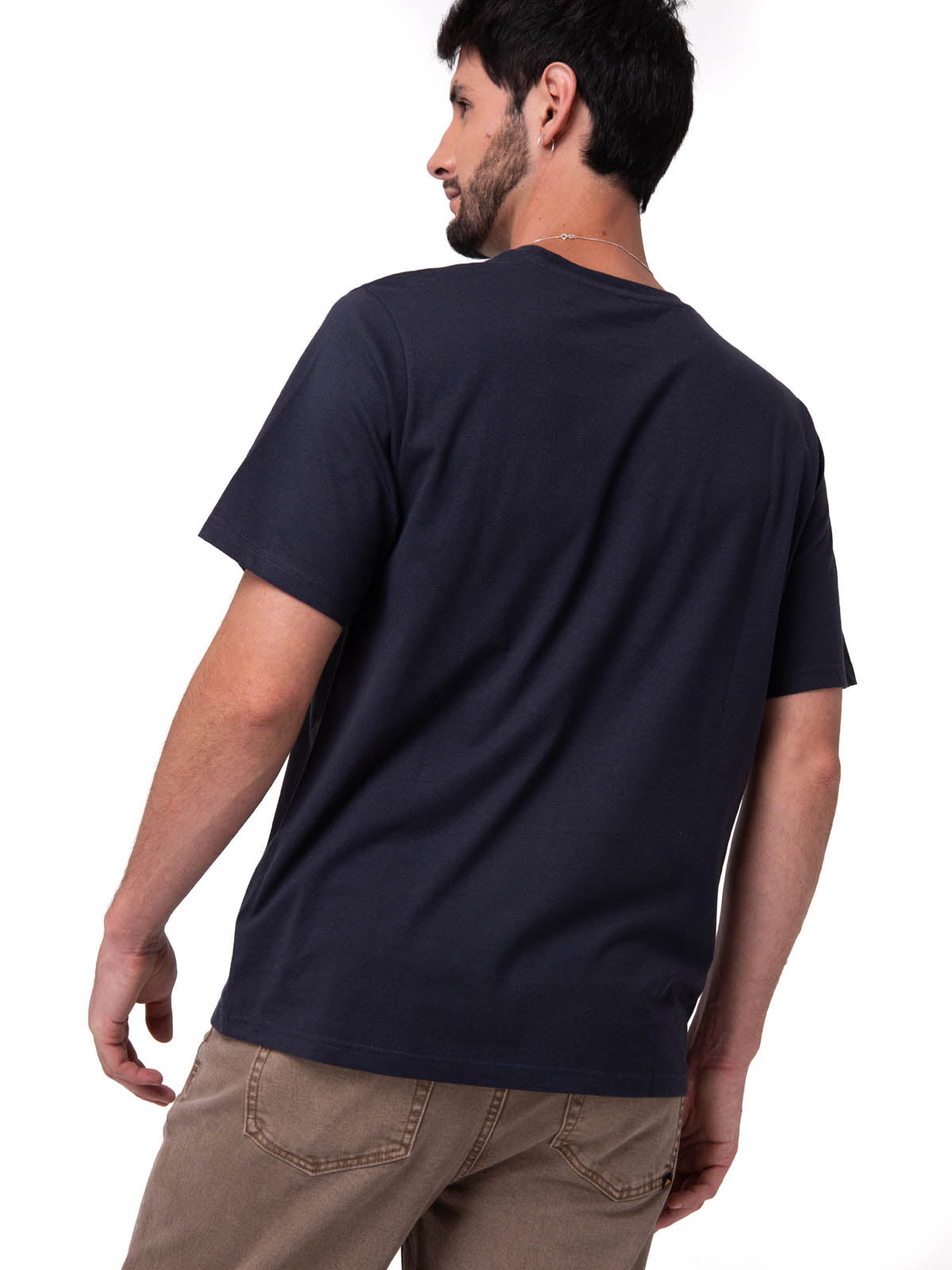 Camiseta Cat Small Logo Tee Hombre Color Azul-3