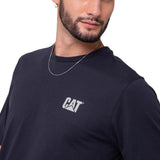 Camiseta Cat Small Logo Tee Hombre Color Azul-4