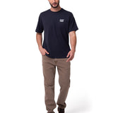 Camiseta Cat Small Logo Tee Hombre Color Azul-5