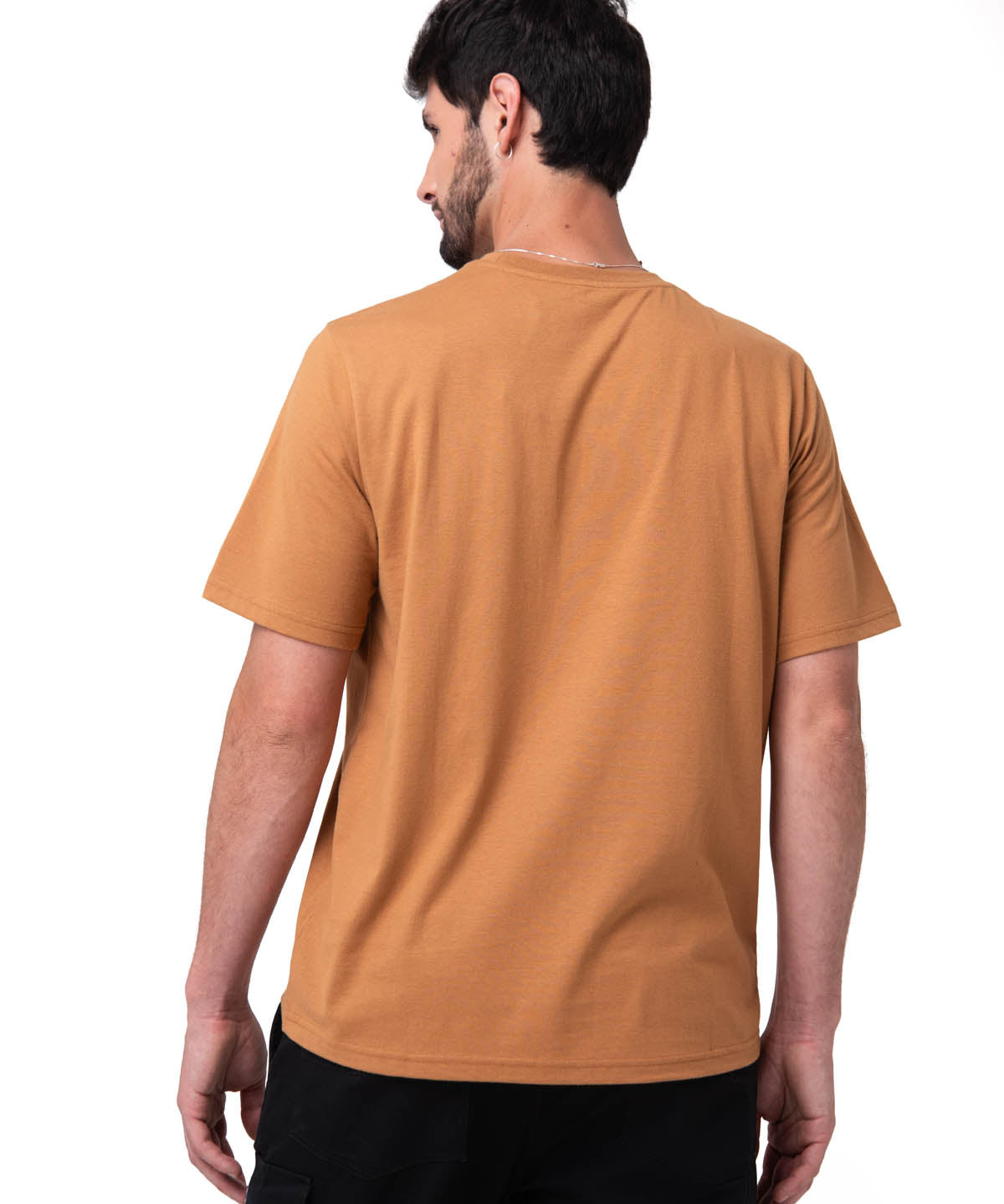 Camiseta Cat Small Logo Tee Para Hombre Color Café-2