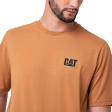 Camiseta Cat Small Logo Tee Para Hombre Color Café-3