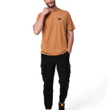 Camiseta Cat Small Logo Tee Para Hombre Color Café-4