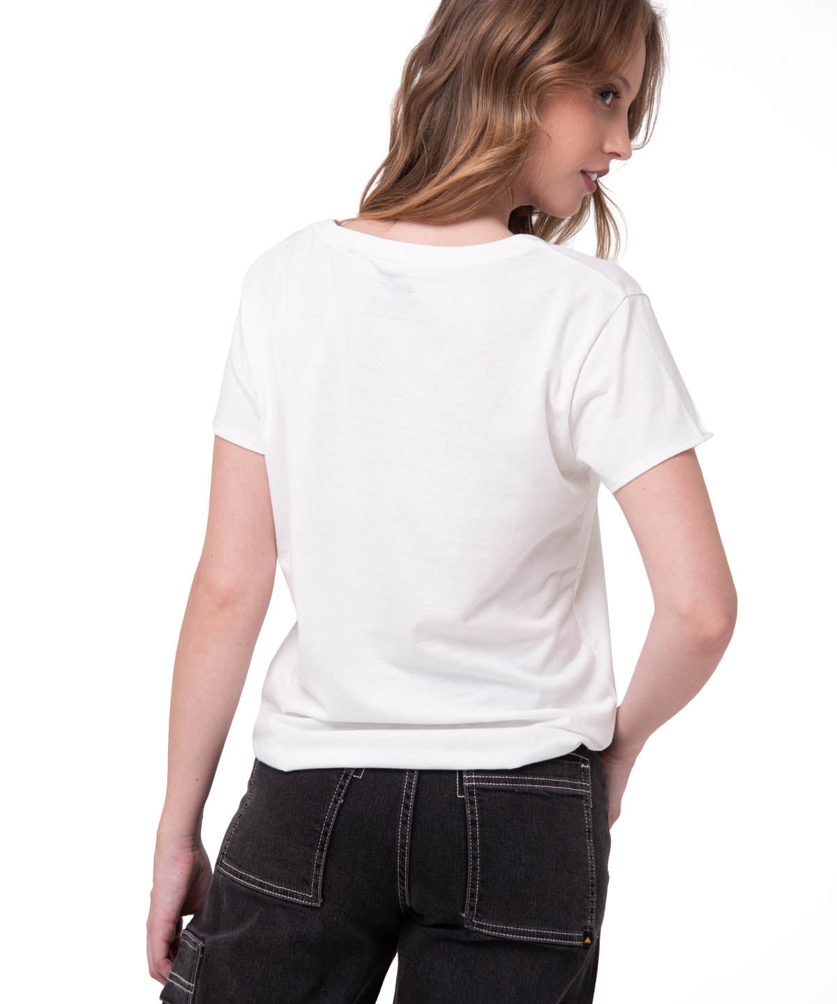 Camiseta W Caterpillar Logo T Mujer Color Blanco-2