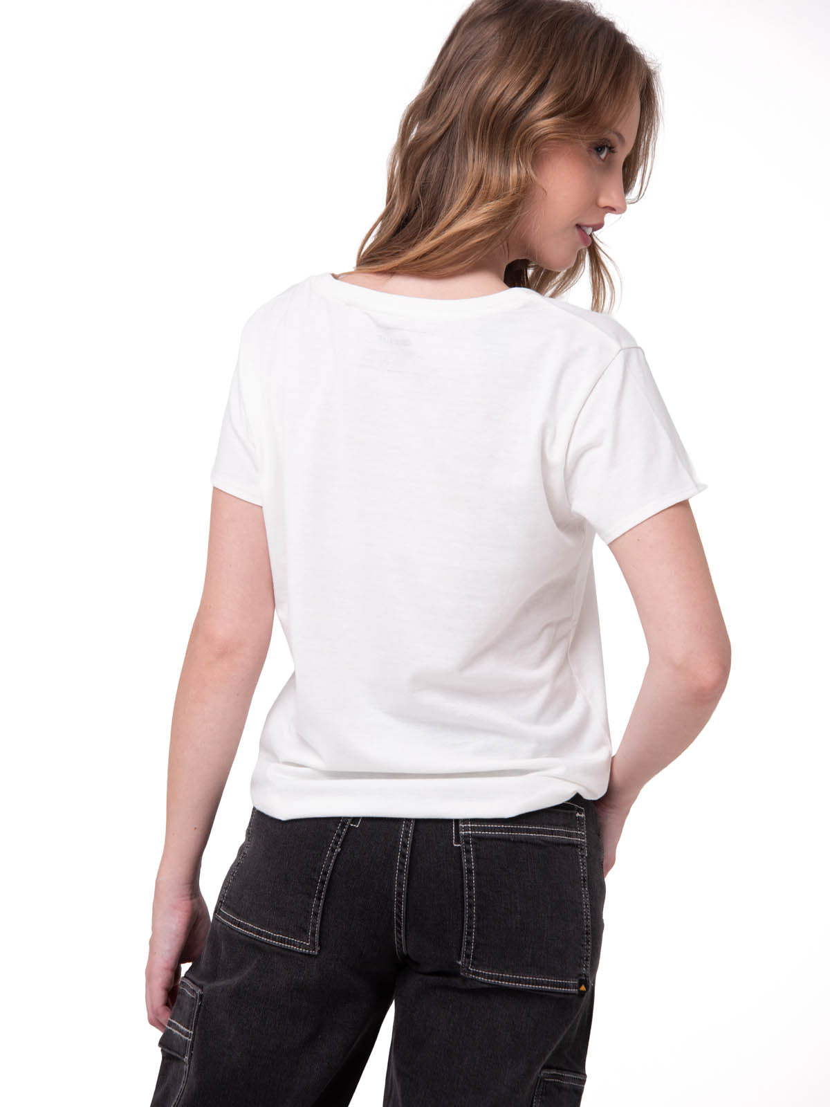 Camiseta W Caterpillar Logo T Mujer Color Blanco-2