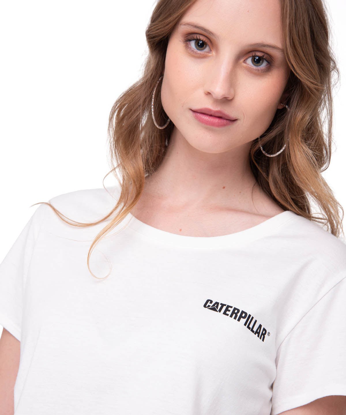 Camiseta W Caterpillar Logo T Mujer Color Blanco-3