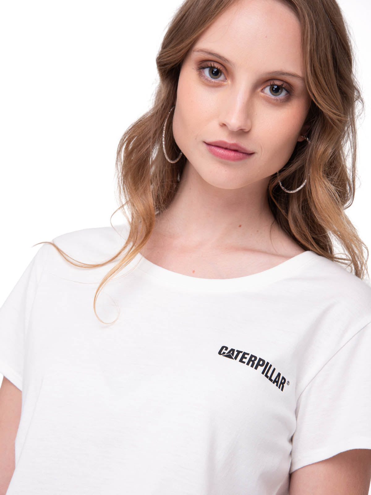 Camiseta W Caterpillar Logo T Mujer Color Blanco-3