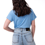 Camiseta W Caterpillar Logo T Mujer Color Celeste-2