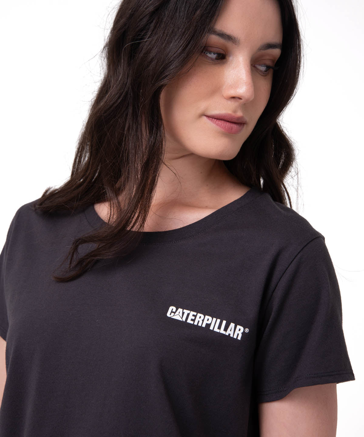 Camiseta W Caterpillar Logo T Mujer Color Gris-4