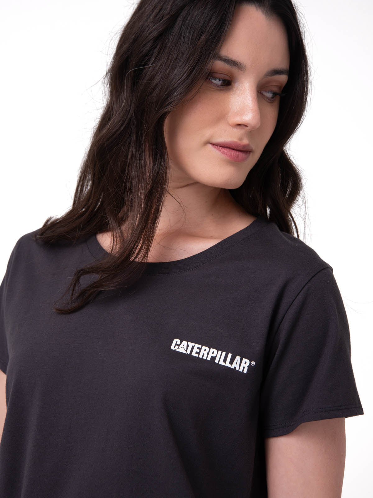 Camiseta W Caterpillar Logo T Mujer Color Gris-4