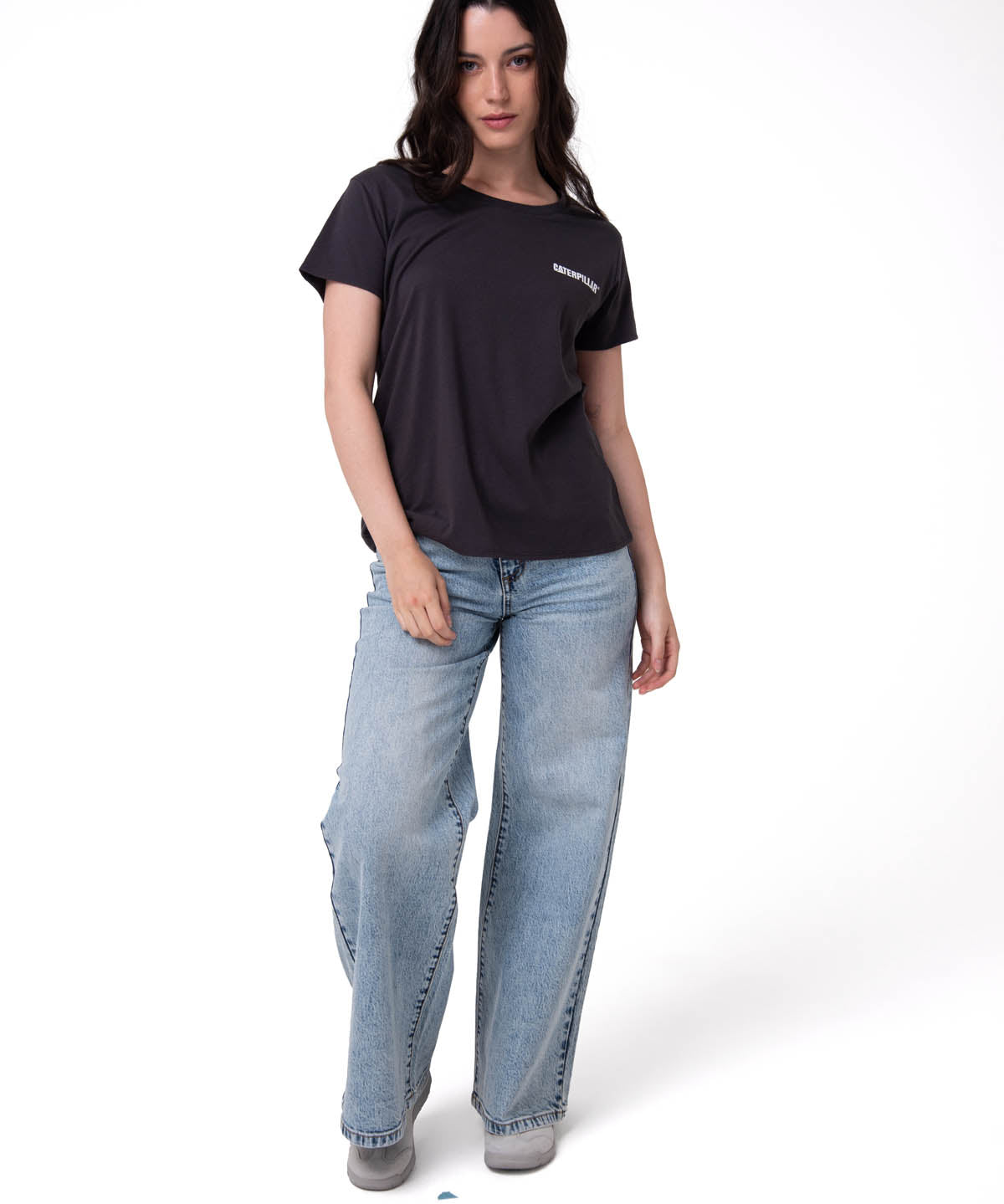 Camiseta W Caterpillar Logo T Mujer Color Gris-6