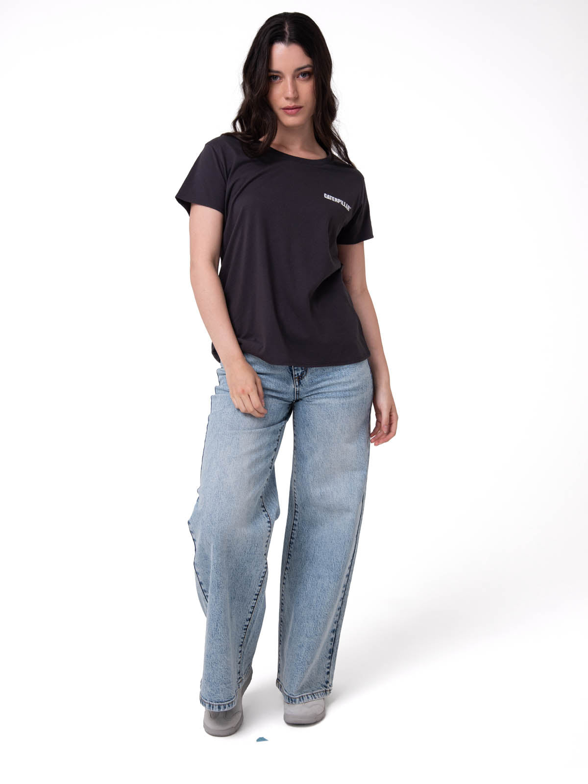 Camiseta W Caterpillar Logo T Mujer Color Gris-6