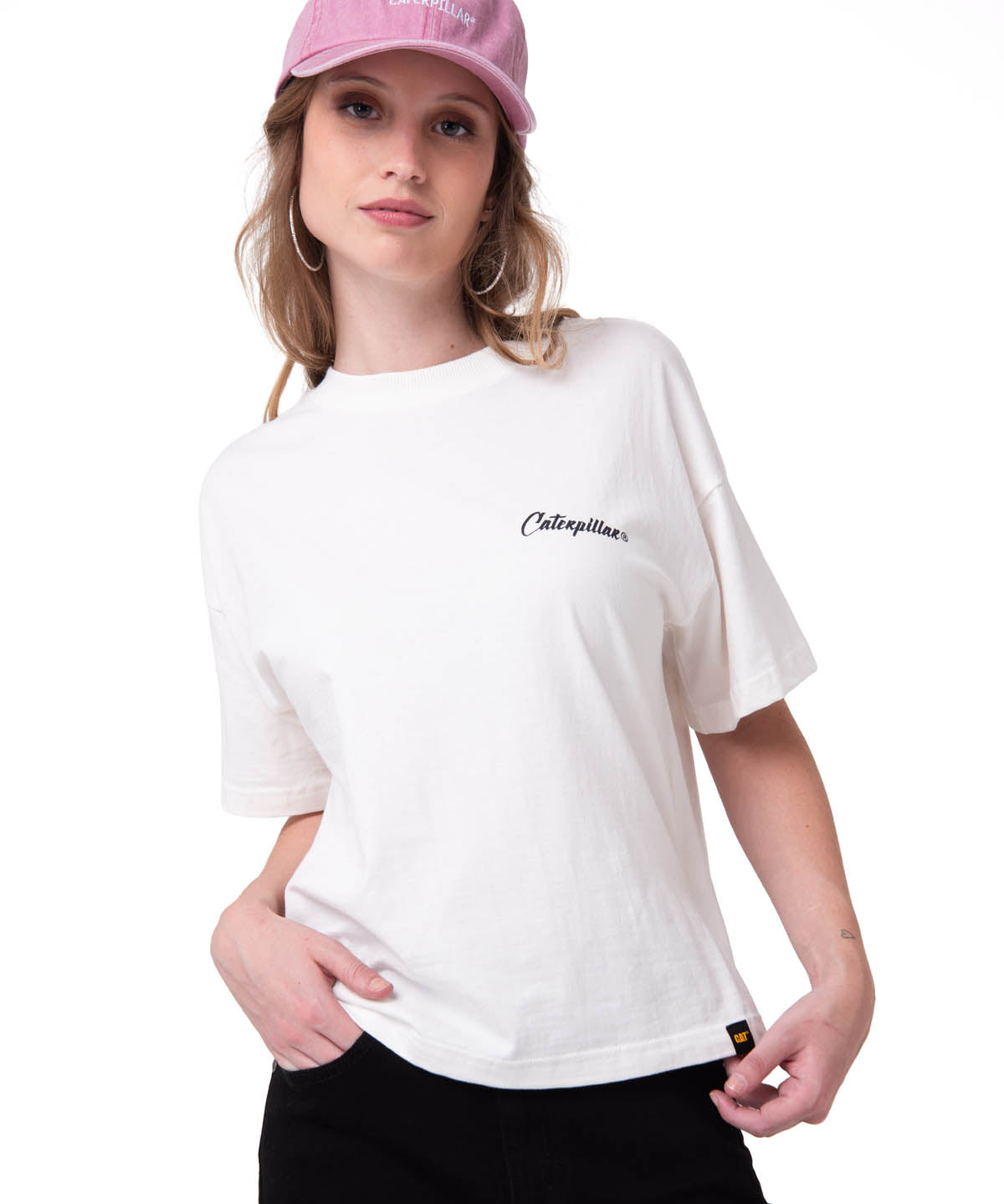 Camiseta Moment In Time Boxy Mujer Color Blanco-2