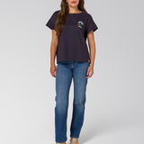 Camiseta Cross Stitch Relaxed Mujer Color Azul-1