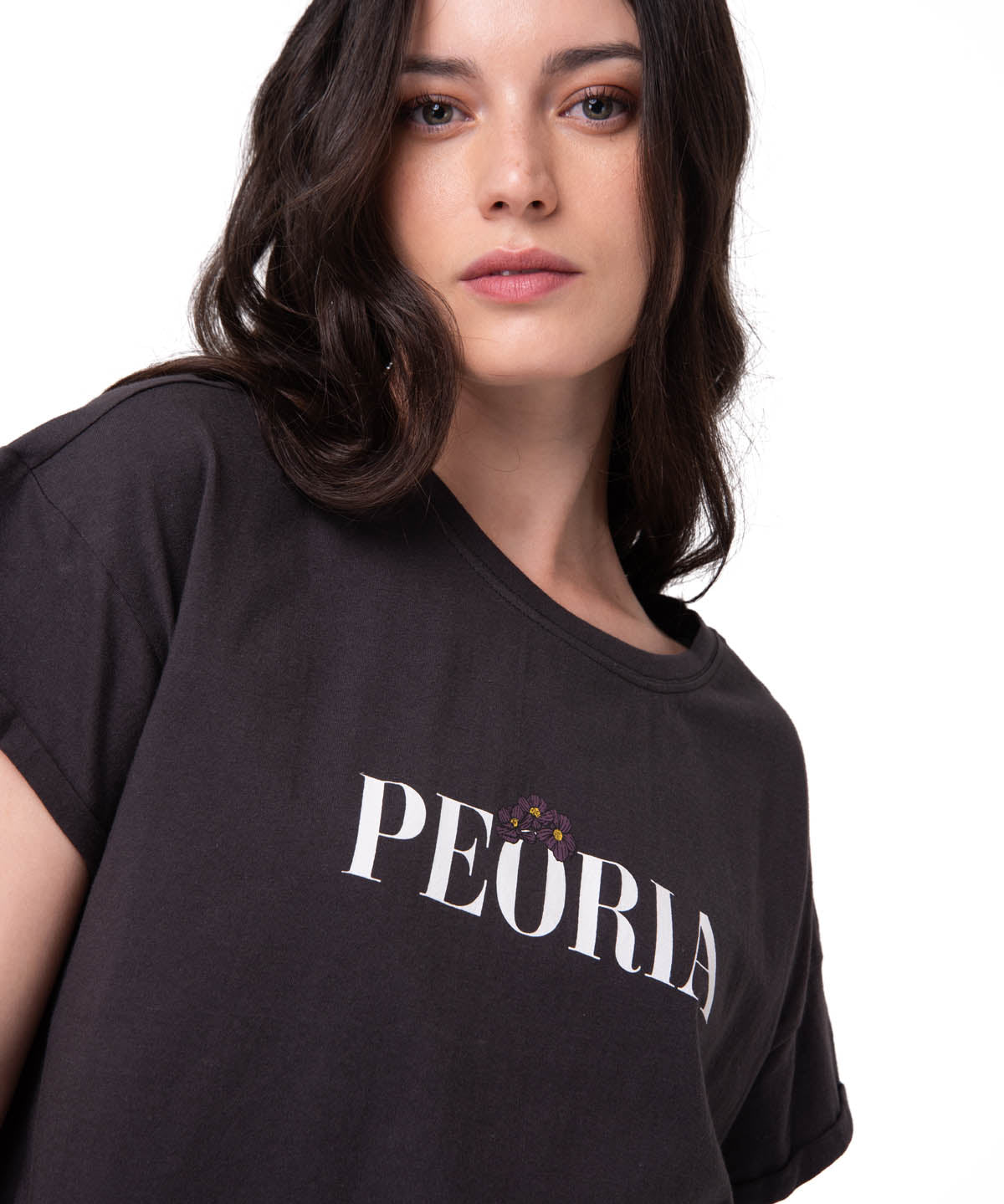 Camiseta Peoria Relaxed Graph Mujer Color Negro-3