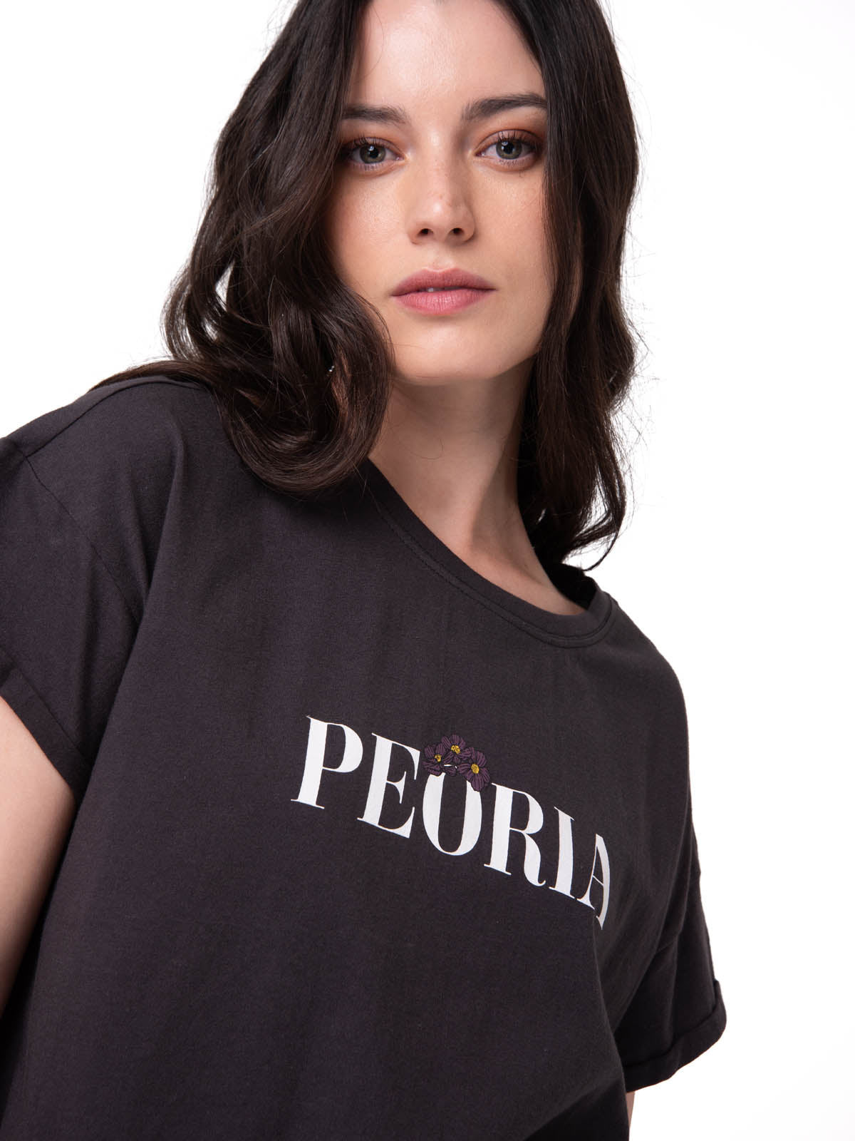 Camiseta Peoria Relaxed Graph Mujer Color Negro-3