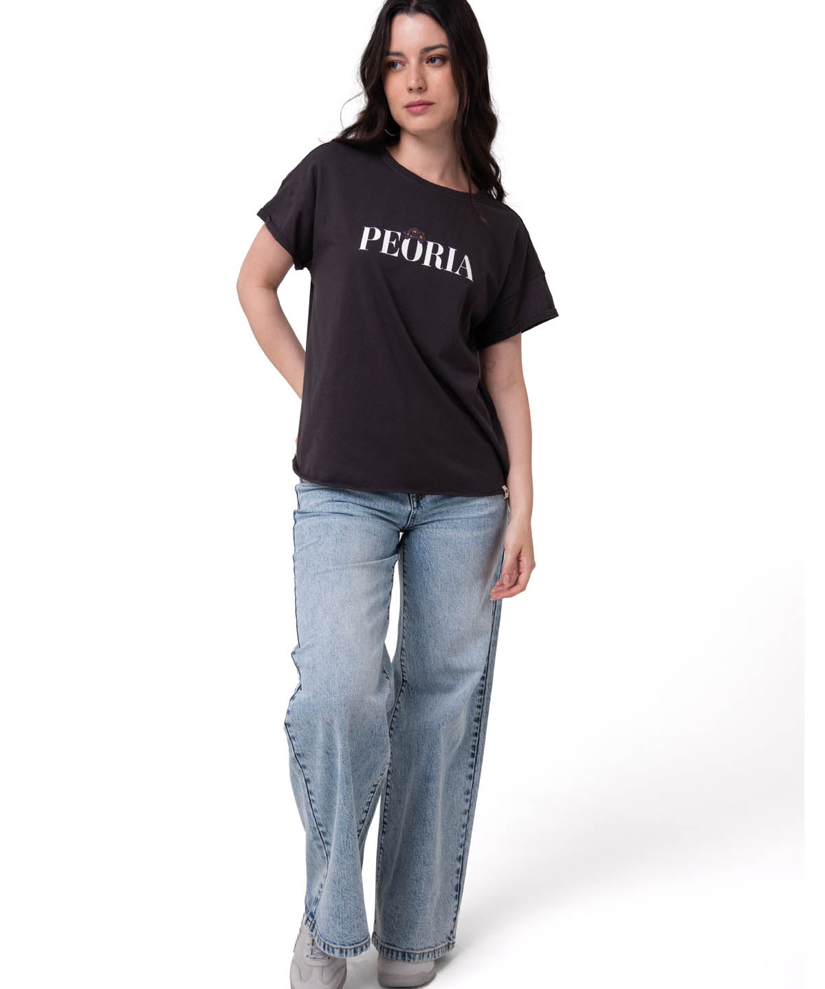 Camiseta Peoria Relaxed Graph Mujer Color Negro-4