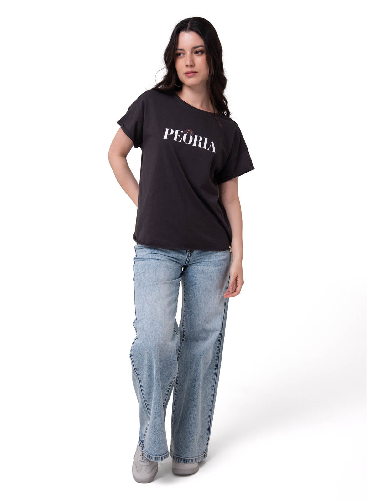 Camiseta Peoria Relaxed Graph Mujer Color Negro-4