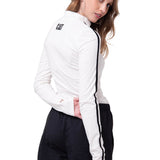 Camiseta Sporty Mock Neck Manga Larga Mujer Color Blanco-3