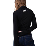 Camiseta Sporty Mock Neck Manga Larga Mujer Color Negro-2