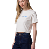 Camiseta Crop Metallic Graphi Para Mujer Color Blanco